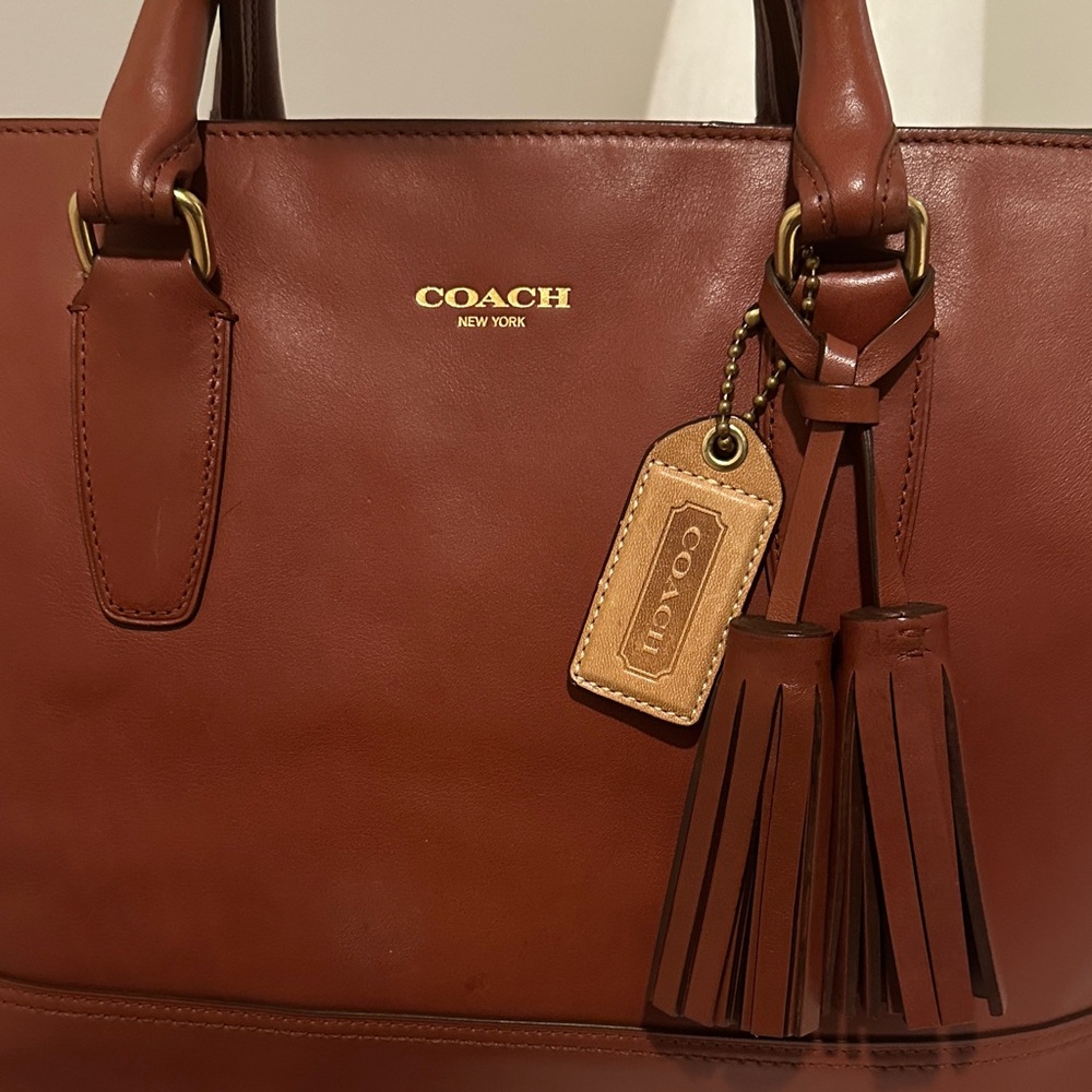 Coach Tan Leather Tote Bag - Picture 2 of 14